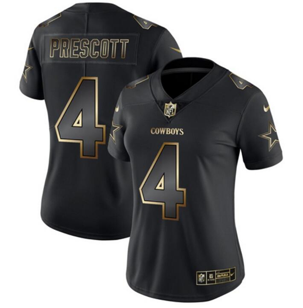 Women's Dallas Cowboys ACTIVE PLAYER Custom 2019 Black Gold Edition Stitched Jersey(Run Small)